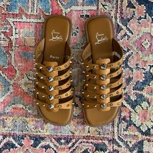 Christian Louboutin Brown Studded Sandals